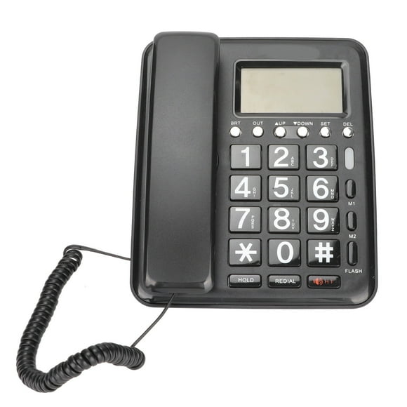 Classical Corded Big Button Telephone, Hands Free Call Desk Phone With Caller ID Display, Desktop Wred Telephone For Home Hotel Office