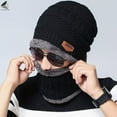 thumbnail image 6 of PULLIMORE Women Men Winter Beanie Hat Scarf Set Warm Fleece Lining Knit Skull Cap Circle Scarf (Blue), 6 of 9