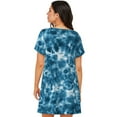 thumbnail image 6 of Cotton Nightgowns for Women - Blue Tie Dye Sleep Shirts for Women's Nightgowns & Sleepshirts, Soft Cotton Pajama Dress Shirts for Women, House Dress Sleepwear for Women, 6 of 7