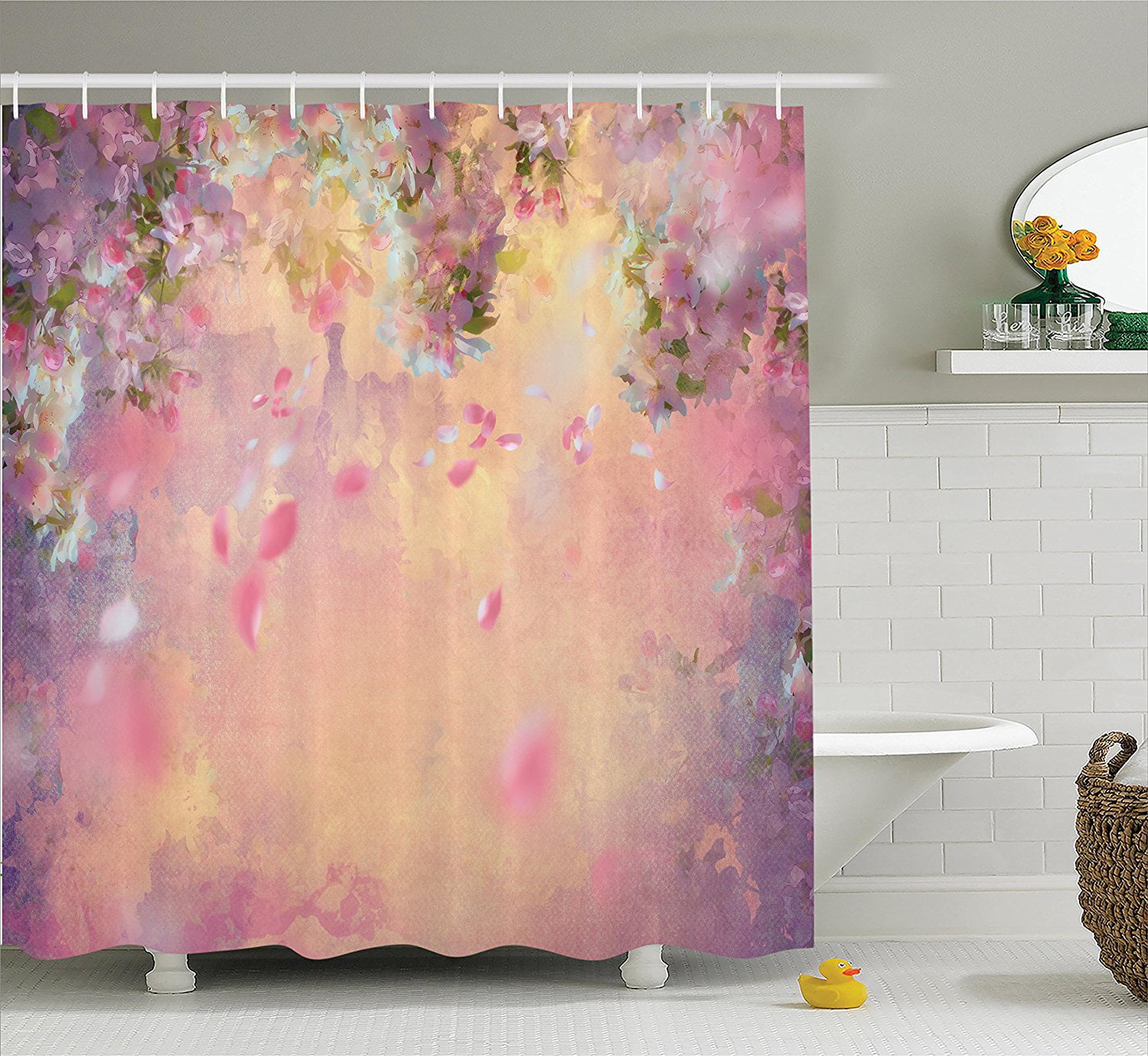 Hooks Details about   Watercolor Tree of Life Farmhouse Abstract Art Fabric Shower Curtain 