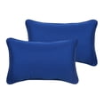 thumbnail image 3 of Sunbrella Sorra Home  Canvas Indoor/Outdoor Corded Lumbar Pillows (Set of 2) Canvas True Blue 12 in x 18 in, 3 of 5