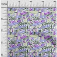 thumbnail image 2 of oneOone Georgette Viscose Purple Fabric Writing Text Sewing Material Print Fabric By The Yard 42 Inch Wide, 2 of 4