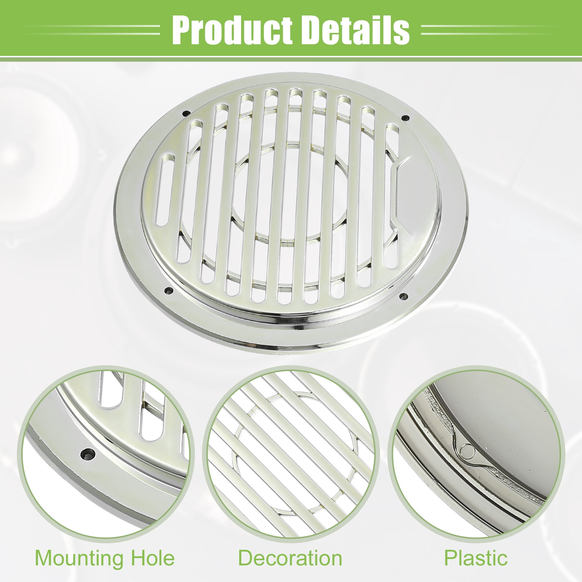 Unique Bargains Car Speaker Grills Cover Guard Protector with Mounting Screws Silver 4.5"