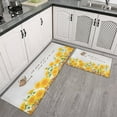 thumbnail image 3 of 2 Piece Sunflower Flowers on White Background Rug Kitchen Rug Set, Decor Kitchen Rugs, Absorbent Non-Slip Washable Floor Mats, Home Indoor Runner Rugs 17"x47"+17"x30", 3 of 7