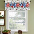 thumbnail image 3 of 4th of July Curtain Valances for Windows, Kitchen Valance Window Treatments Panel 2 Pack, Blue Red Stars Independence Day Gray Plaid Rod Pocket Short Curtains for Bathroom Bedroom 42 x 12 Inch, 3 of 8