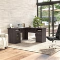thumbnail image 2 of Pemberly Row 60" Traditional Engineered Wood L-Shape Desk in Heather Gray, 2 of 7