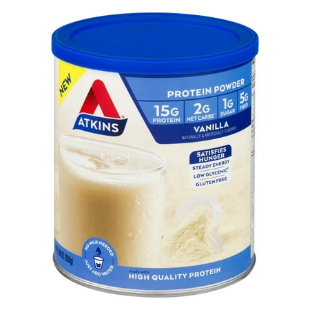 Atkins Protein Powder, Vanilla, 9.88 oz - 10 (Best Protein Shakes For Kids)