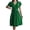 Green, variant on Women's Wrap V Neck Short Flared Sleeve Wedding Guest Dress Smocked Elastic Waist Tiered Belted Ruffle Hem Mini Dress Burgundy