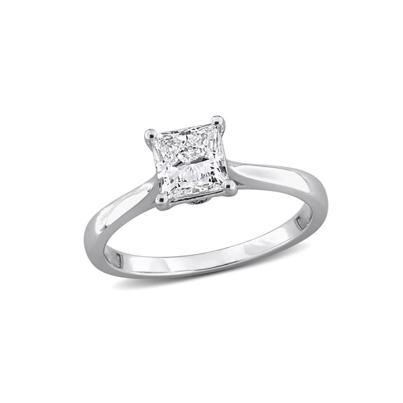 1.00 Carat (Ctw VS1-VS2) Lab-Grown Princess-Cut Diamond Engagement Ring Sterling Silver for Women