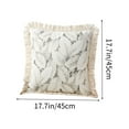 thumbnail image 3 of Housse de Coussin de Canapé en Lin à Franges en Forme de Feuille pour Salon, 3 of 6