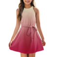thumbnail image 3 of Teen Girls Dresses Sleeveless Dress with Belt Casual Summer Sundress for Kids Perfect for Parties and Play ,Sie:150, 3 of 6