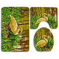 thumbnail image 1 of JSDART Cool Swan 3 Piece Bathroom Rugs Set Bath Rug Contour Mat and Toilet Lid Cover, 1 of 2