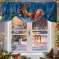 thumbnail image 6 of Christmas Tie Up Valances Curtain, Santa Claus ReinWinter Countryside Landscape Adjustable Rod Pocket Short Window Treatment Tie Up Curtains Valances for Kitchen Living Room Bathroom 42x12 Inches, 6 of 9