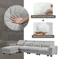 thumbnail image 4 of Holaki 5 Seat Large L-Shape Feather Filled Sectional Sofa, Convertible Sofa Couch with Reversible Chaise for Living Room, Light Gray, 4 of 14