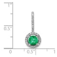 thumbnail image 4 of Real 14kt White Gold Diamond and Emerald Halo Pendant; for Adults and Teens; for Women and Men, 4 of 4