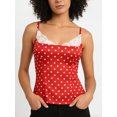 thumbnail image 2 of Women Lace Trim Camisole Dot Print Scoop Neck Bralette Cute Going Out Spaghetti Strap Cami Summer Slim Fit Tank Corset Top, 2 of 8