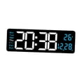 thumbnail image 3 of Luzkey Digital Wall Clock Electronic, Colorful Night Light  degreeC/ degreeF Switchable, Dst with Temperature Display, LED Alarm Clock for Home Blue, 3 of 8