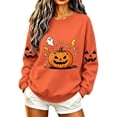 thumbnail image 3 of VKOYWKM Oversized Halloween Sweatshirts Women Pumpkin Graphic Sweatshirts Crewneck Long Sleeve Fall Sweatshirt Vintage Spooky Halloween Pullover Sweatshirts, 3 of 8