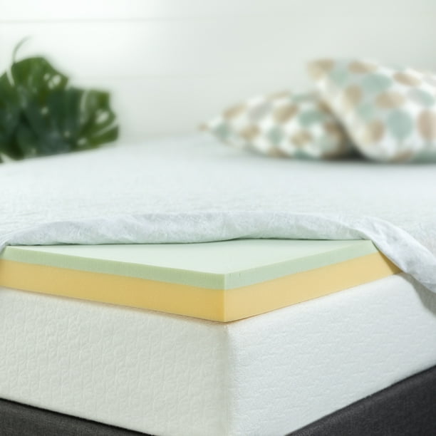 Zinus 3" Green Tea Memory Foam Mattress Topper, Twin XL ...