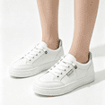thumbnail image 2 of Domzle Womens White Tennis Shoes PU Faux Leather Casual Sneakers | Water Resistant,Slip Resistant,Easy Clean,Soft,Easy Match Green, 2 of 4