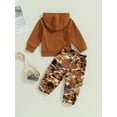 thumbnail image 4 of Bagilaanoe 2PCS Toddler Baby Girl Long Pants Set Letter Print Long Sleeve Hoodie Pullover Tops + Camouflage Sweatpants 12M 18M 24M 3T 4T 5T Kids Casual Sweatsuits, 4 of 8