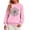Pink, variant on Girls Crewneck Sweatshirt with Festive Snowflake Graphic Pullover Long Sleeve Top for Winter Holiday Season
