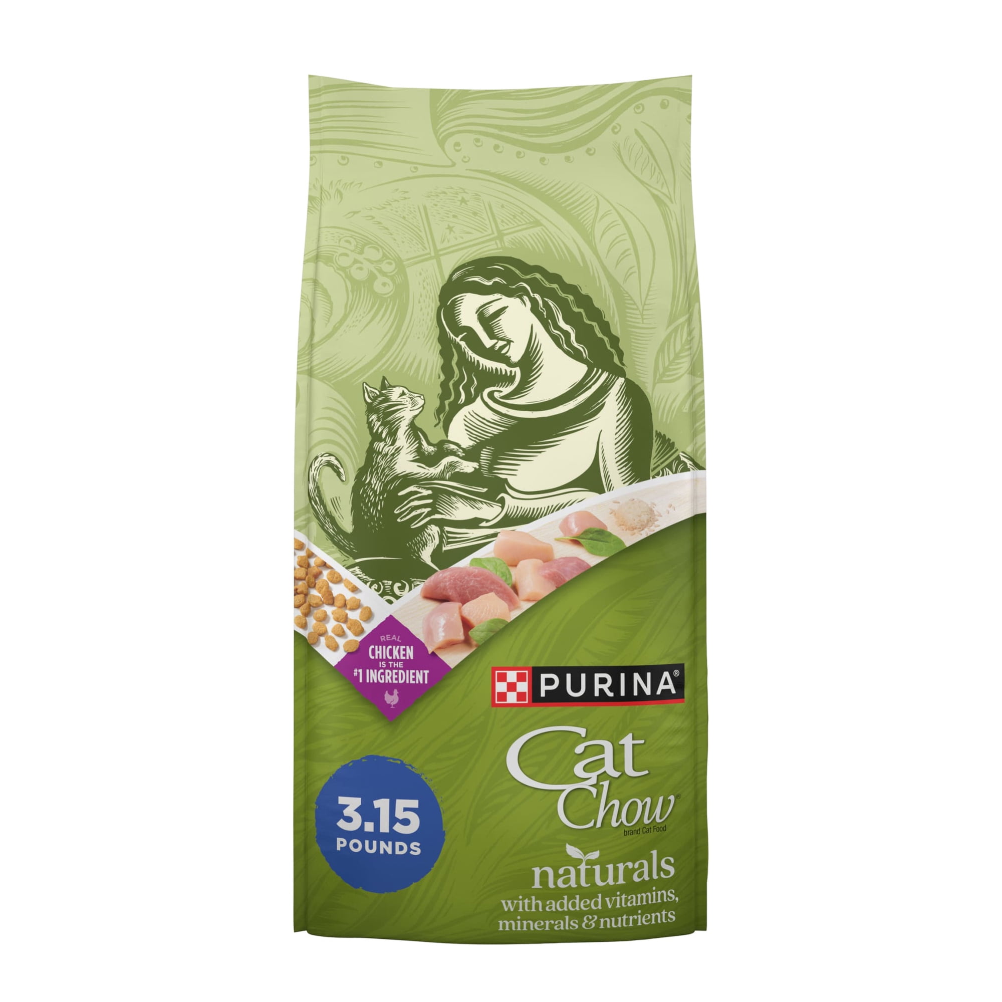 Purina Cat Chow Naturals, Indoor Dry Cat Food, Chicken & Turkey, 3.15 lb Bag