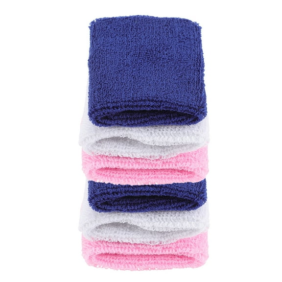 6-Pack Athletic Wristbands Sweat-Absorbing Polypropylene Bands for Running, Sports, Fitness, and Workout Use