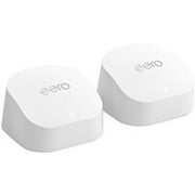 Pre-Owned Eero R010211 6+ AX3000 Dual-Band Mesh Wi-Fi 6 System - Data Encryption - Parental Controls - 2.4 GHz - 5.0 GHz - 3000 Square Feet - Wireless - RJ-45 - Amazon Alexa - 2 Pack - White Like New