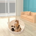 thumbnail image 4 of Hvmvliv Round Cat Bed Woven Scratching Board Beds with Pad Detachable Washable Small Cat Bed Beige, 13x13 in, 4 of 6