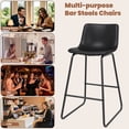 thumbnail image 6 of Aufeile 26" Counter Height Bar Stools Set of 3 – Modern Faux Leather Barstools with Back & Metal Legs, Kitchen Bar Chairs for Island, Dining Room, Black, 6 of 8