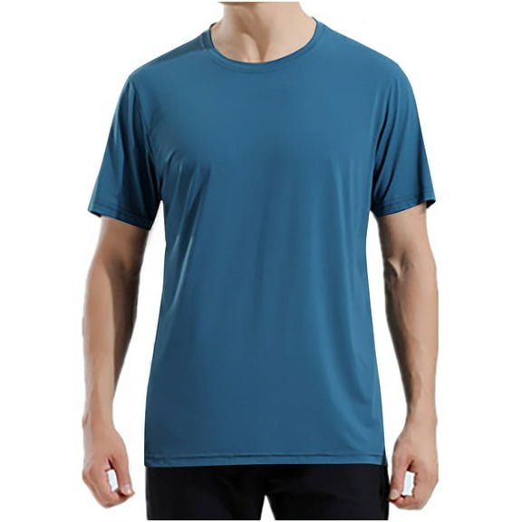 Inleife Plus Size Mens Shirts Men's Summer Lapel Solid Button Daily Casual Outdoor Shirt/T-shirt