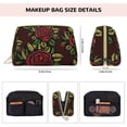 thumbnail image 5 of YFYANG Large Clutch Leather Makeup Bag, Red Vintage Flowers Travel Toiletries Bag, Ladies Cosmetic Storage Bag, 5 of 8