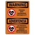 thumbnail image 1 of SignMission OS-WS-A-1218-L-12749 12 x 18 in. OSHA Warning Sign - Pacemakers Stay Back 6 Ft Bilingual, 1 of 1