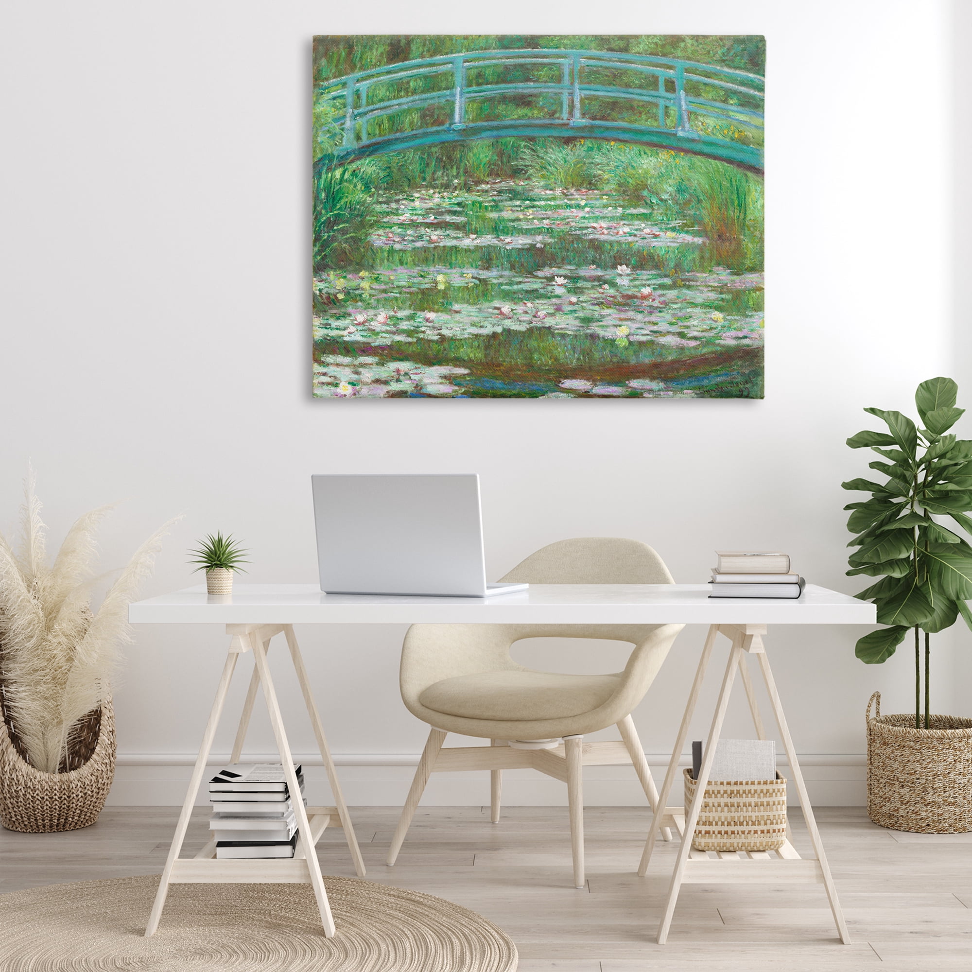 Stupell Industries Classic Monet Japanese Footbridge Landscape & Nature Painting Wrapped Canvas Art Print Wall Art, 48 x 36