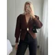 thumbnail image 3 of Suéter de punto con botones para mujer, Jersey elegante de manga larga con cuello en V, holgado y cálido, ropa de calle alta para otoño, 2024, 3 of 5