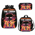 thumbnail image 2 of My World Fun School Bag Three-piece Set, Unisex School Adjustable Backpack-week, 2 of 4