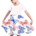 thumbnail image 7 of GaThRRgYP Girls Short Sleeve Dress,Toddler Kids Girls Cute Splicing Print Short Sleeve Stretchy Dress A Line Dress Multicolor 4 Years, 7 of 7