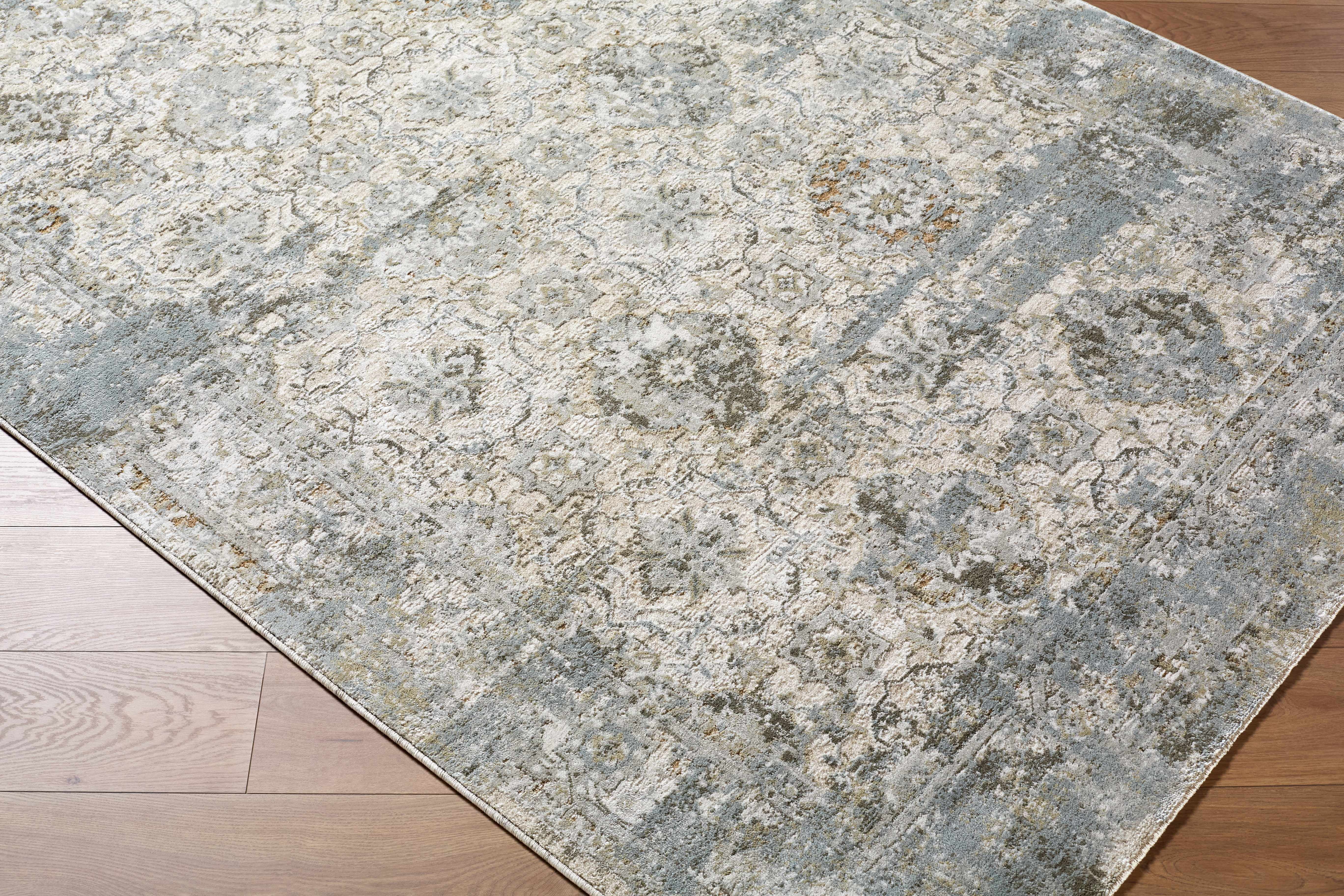 Hauteloom Njema Living Room, Bedroom Area Rug - Traditional - LightGray, Charcoal, Cream - 7'10" x 10'2"