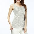 thumbnail image 5 of Lmnyox Women's Sequin Tops Sparkly Shiny Scoop Neck Sleeveless Tank Tops Slim Fashion Night Out Club Shirts, 5 of 6
