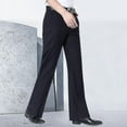 thumbnail image 2 of Men Flared Boot Cut Trousers Business Casual Classic Office No Ir, 2 of 4