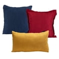 thumbnail image 1 of Set de 3 Cojines (1 Cuadrado Rojo, 1 Cuadrado Grande Azul, 1 Rectangular Mostaza), 1 of 8