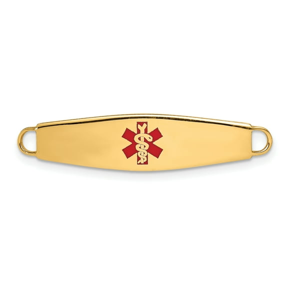 14K Yellow Gold Medical Jewelry Id Plate Bracelet
