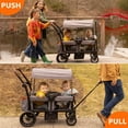 thumbnail image 5 of HARPPA Foldable Wagon Stroller for 2 Toddlers with Pull & Push Handle, Canopy, 32.9lbs, Gray, 5 of 13
