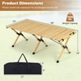 thumbnail image 3 of Costway 48 Inch Folding Camping Table Portable Roll-Up Pine Wood Picnic Table with Carry Bag, 3 of 9