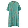 thumbnail image 3 of YM YOUMU Women Chinese Ethnic Cotton Linen Bamboo Printed Dress Mandarin Collar Loose Qipao Retro, 3 of 3