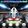 thumbnail image 2 of VIBESPARK 12V Electric Go Kart, Ride on Toys for Toddlers with Cool Flashing Lights, Foldable Electric Cars, Ride on Cars w/ Adjustable Seat, Built-in Music, EVA Wheels, White, 2 of 8