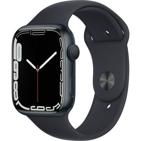 Restored Apple Watch Series 7 (GPS) 45mm Midnight Aluminum Case with Midnight Sport Band - MKN53LL/A (Refurbished)