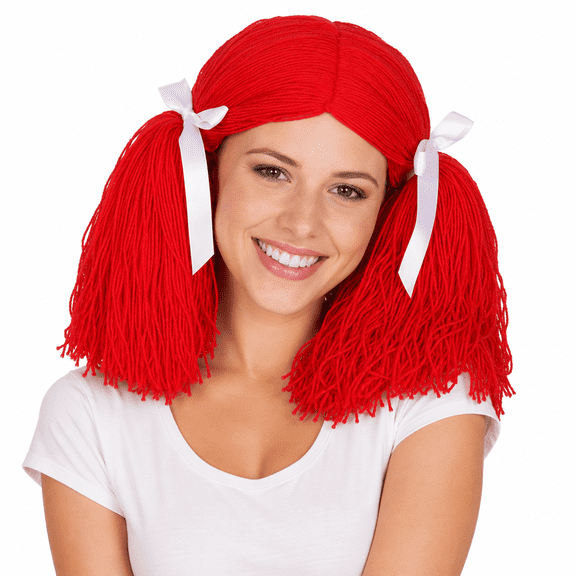 Dress Up America Raggedy Ann Mop Wig - Red, Women