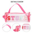 thumbnail image 2 of Bolso de estilo universitario transparente, bolso de maquillaje con lentejuelas de chenilla, regalo para niños, mujeres y niñas, 2 of 6